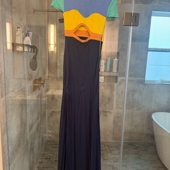 Staud Colorblock Pattern Long Dress Size S - Picture 6 of 7